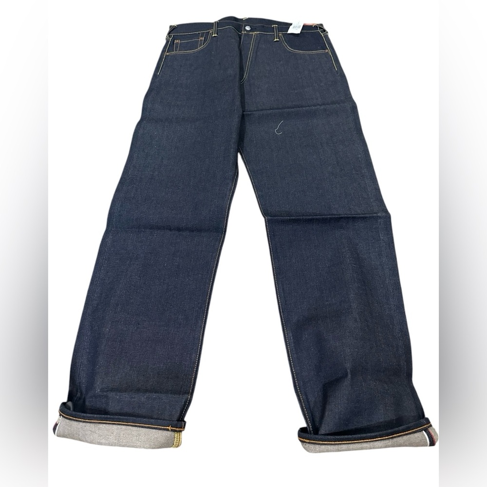 Vtg Evisu seldvage denim with red painting on the pockets‎ - Picture 4 of 4